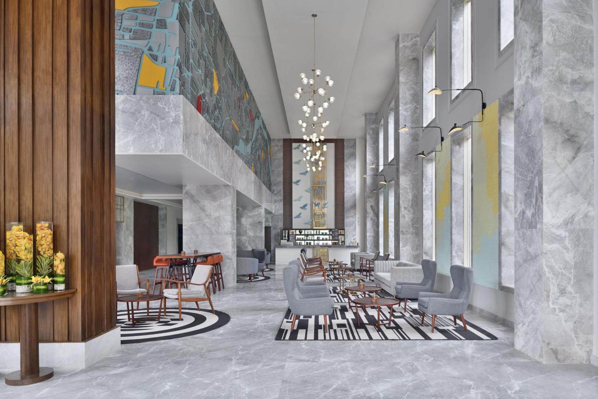 Le Meridien Hyderabad Exterior foto The lobby of the hotel